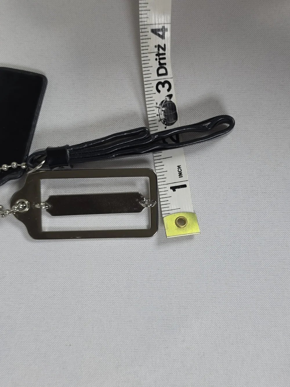 Coach Replacement Hangtag Bag Charm Set Black Leather Silver Metal Cutout